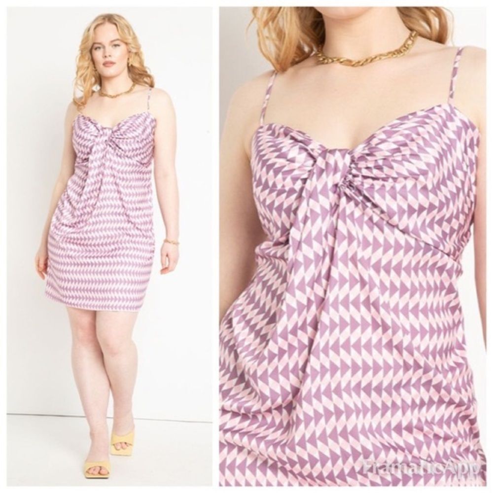 Eloquii - Satin Draped Mini Dress - Plus size 20